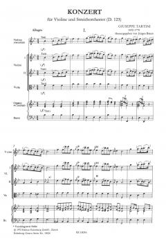 Konzert B-Dur (Dounias Nr. 123) für Violine, Streichorchester und Bc. von Guiseppe Tartini im Alle Noten Shop kaufen (Partitur)