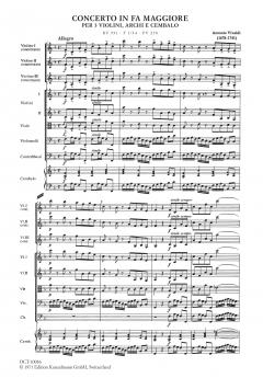 Konzert F-Dur PV 278 von Antonio Vivaldi für 3 Violinen, Streichorchester und Bc. im Alle Noten Shop kaufen (Partitur)