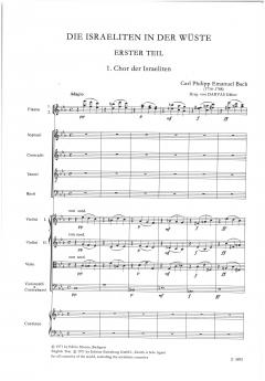 Die Israeliten in der Wüste von Carl Philipp Emanuel Bach 