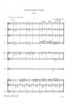 12 deutsche Tänze WoO 8 von Ludwig van Beethoven für Orchester im Alle Noten Shop kaufen (Partitur)