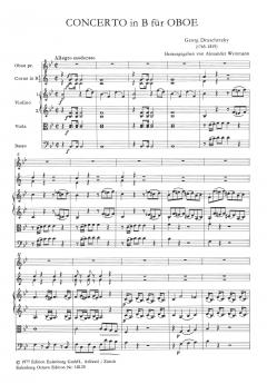 Konzert B-dur für Oboe, 2 Hörner und Streicher (Georg Druschetzky) 