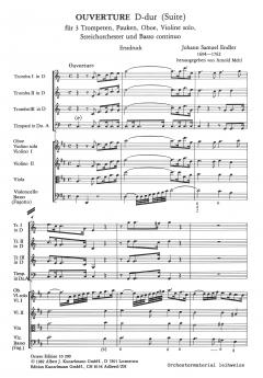 Ouvertüre D-dur (Suite) von Johann Samuel Endler für 3 Trompeten, Pauken, Oboe, Violine Solo, Streichorchester und Bc. im Alle Noten Shop kaufen (Partitur)
