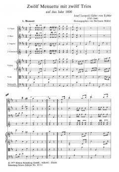 12 Menuette mit 12 Trios von Joseph von Eybler für Orchester im Alle Noten Shop kaufen (Partitur)