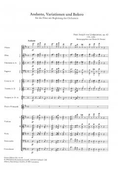 Andante, Variationen und Bolero op. 62 von Peter Josef von Lindpaintner für Flöte und Orchester (Föster) im Alle Noten Shop kaufen