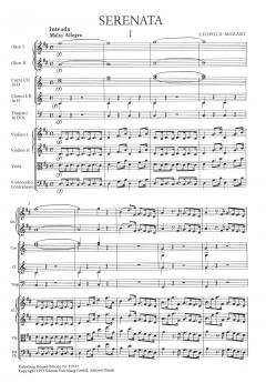 Serenata D-Dur von Leopold Mozart für 2 Oboen, 2 Hörner, 2 Clarini (Trompeten), Posaune, Timpani und Streicher (Weinmann) im Alle Noten Shop kaufen (Partitur)