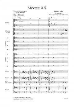 Miserere à 8 Es-dur von Antonio Soler für Soli, 2 Chöre und Orchester im Alle Noten Shop kaufen
