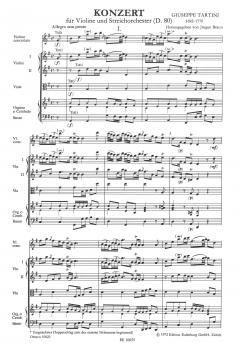 Konzert G-dur für Violine (Dounias Nr. 80) von Guiseppe Tartini 