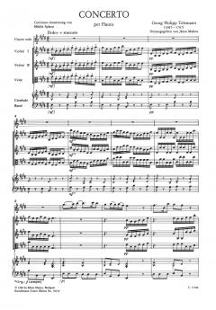 Konzert E-dur für Flöte, Streichorchester und Bc. von Georg Philipp Telemann im Alle Noten Shop kaufen (Partitur)
