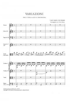 Thema und Variationen von Carl Maria von Weber für Viola und Orchester (J. 49) im Alle Noten Shop kaufen (Partitur)