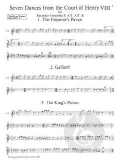 Seven Dances From The Court Henry VIII 