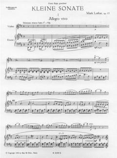 Kleine Sonate op. 15 von Mark Lothar 