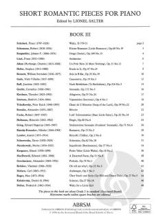 Short Romantic Pieces For Piano Book 3 von Lionel Salter 