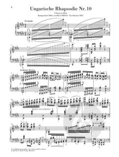 Ungarische Rhapsodie Nr. 10 von Franz Liszt 