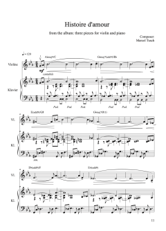 Three Pieces - for violin and piano von Marcel Tusch (Download) 