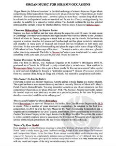 Organ Music for Solemn Occasions 