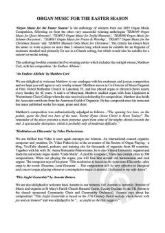 Organ Music for the Easter Season 