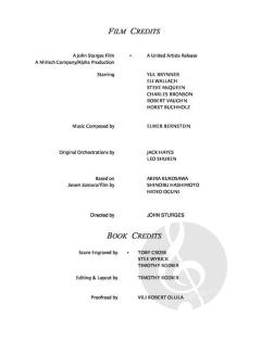 Die glorreichen Sieben  von Elmer Bernstein 