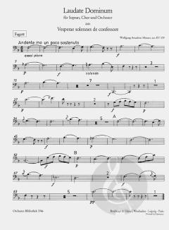 Laudate Dominum aus Vesperae solennes de Confessore KV 339 von Wolfgang Amadeus Mozart für Solo-Sopran, gem. Chor, Orchester und Orgel im Alle Noten Shop kaufen (Einzelstimme)