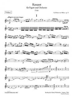 Konzert für Fagott und Orchester in F-Dur op. 75 von Carl Maria von Weber im Alle Noten Shop kaufen (Einzelstimme) - OB4867-VL1
