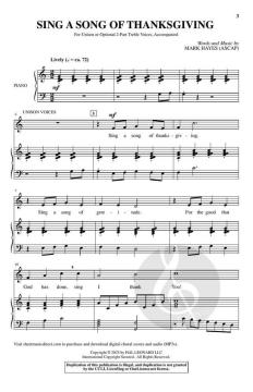 Sing a Song of Thanksgiving von Mark Hayes 