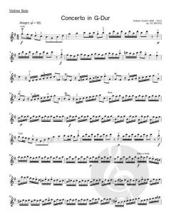 Concerto G-Dur op. 3/3 RV310 für Violine und Streichorchester von Antonio Vivaldi 