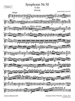 Symphonie Nr. 92 G-Dur Hob I:92 von Joseph Haydn 