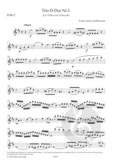 Trio D-Dur Nr. 1 von Franz Anton Hoffmeister 