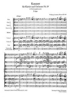 Konzert für Klavier und Orchester in F-Dur Nr. 19 KV 459 von Wolfgang Amadeus Mozart im Alle Noten Shop kaufen (Partitur)