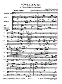Violoncellokonzert G-Dur von Anton Filtz 
