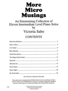 More Micro Musings Eleven Intermediate Level Piano Solos von Victoria Sabo 