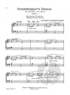Grasshoppers Dance 2 Pianos 4 Hands von Elizabeth Blackburn Martin 