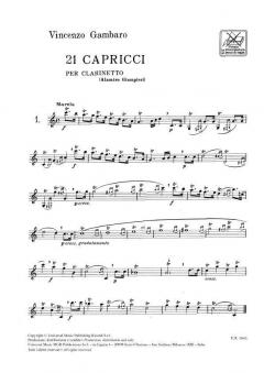 21 Capricci von Giovanni Battista Gambaro 