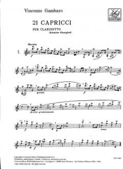 21 Capricci von Giovanni Battista Gambaro 