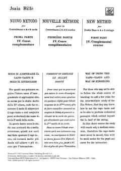 Nuovo Metodo For Double Bass Nr.4 Italian/french/english von Isaia Billé 