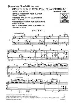 Opere Complete Per Clavicembalo Vol. 1 Complete Works Harpsichord von Domenico Scarlatti 