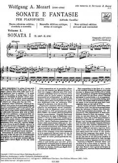 Sonate e Fantasie per Pianoforte Vol. 1 von Wolfgang Amadeus Mozart 