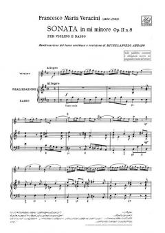 Sonata e Minor Op. 2 No. 8 For Violin And Basso Continuo von Francesco Maria Veracini im Alle Noten Shop kaufen