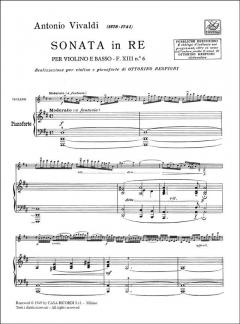 Sonata In D Major For Violin And Piano Reduction RV10 FXIIi#6 von Antonio Vivaldi im Alle Noten Shop kaufen