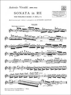 Sonata In D Major For Violin And Piano Reduction RV10 FXIIi#6 von Antonio Vivaldi im Alle Noten Shop kaufen