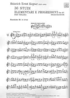 36 Studi Elementari e Progressivi Op. 20 Book 2 von Heinrich Ernst Kayser 