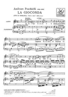 Cielo e Mar! Tenor Piano Italian From La Gioconda Act 2 