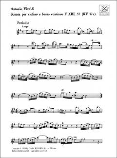 Sonata e Minor Violin & Basso continuo RV17a FXIII#57 von Antonio Vivaldi im Alle Noten Shop kaufen