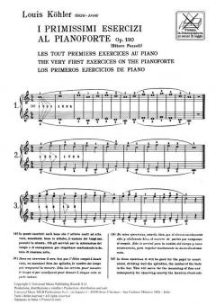 I Primissimi Esercizi Op.190 the Very First Exercises on the Piano von Louis Köhler 