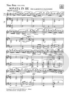 Sonata In D Clarinet And Piano von Nino Rota 
