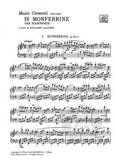 18 Monferrine Piano von Muzio Clementi 