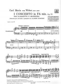 Concerto For Clarinet No.1 In F Minor Op.73 von Carl Maria von Weber 