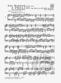3 Preludes Op.104 von Felix Mendelssohn Bartholdy 