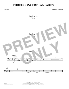Three Concert Fanfares von Samuel R. Hazo (Download) 