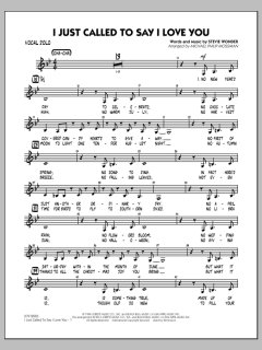 I Just Called To Say I Love You von Stevie Wonder (Download) 