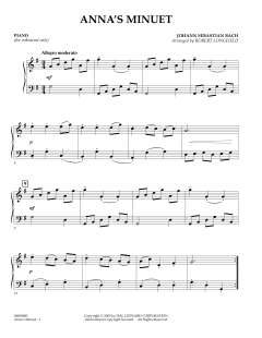 Anna's Minuet von Johann Sebastian Bach (Download) 